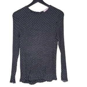 French Rags by Brenda French Gray Black Sweater M Check Long Sleeve Pullover USA